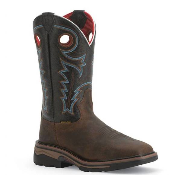 NEW R WATSON BOOTS men's steel-toe boots in brown/black Boots